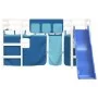 Cama alta para niños con cortinas madera pino azul 90x190 cm de , Camas y somieres - Ref: Foro24-3207031, Precio: 311,39 €, D...