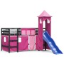 Hochbett für Kinder mit Turm aus rosa Kiefernholz 80x200 cm von , Betten und Lattenroste - Ref: Foro24-3207071, Preis: 289,35...