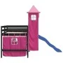 Cama alta para niños con torre madera pino rosa 80x200 cm de , Camas y somieres - Ref: Foro24-3207071, Precio: 284,99 €, Desc...