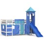 Hochbett für Kinder mit blauem Kiefernholzturm 80x200 cm von , Betten und Lattenroste - Ref: Foro24-3207067, Preis: 290,75 €,...