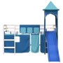 Hochbett für Kinder mit blauem Kiefernholzturm 80x200 cm von , Betten und Lattenroste - Ref: Foro24-3207067, Preis: 290,75 €,...