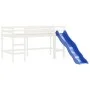 High bed for children with blue pine wood tower 80x200 cm by , Beds and slatted bases - Ref: Foro24-3207067, Price: 287,34 €,...