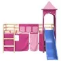 High bed for children with pink pine wood tower 80x200 cm by , Beds and slatted bases - Ref: Foro24-3207065, Price: 291,99 €,...
