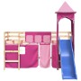 Hochbett für Kinder mit Turm aus rosa Kiefernholz 80x200 cm von , Betten und Lattenroste - Ref: Foro24-3207065, Preis: 283,24...