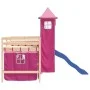 High bed for children with pink pine wood tower 80x200 cm by , Beds and slatted bases - Ref: Foro24-3207065, Price: 291,99 €,...