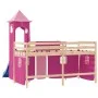 High bed for children with pink pine wood tower 80x200 cm by , Beds and slatted bases - Ref: Foro24-3207065, Price: 291,99 €,...