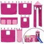 High bed for children with pink pine wood tower 80x200 cm by , Beds and slatted bases - Ref: Foro24-3207065, Price: 291,99 €,...