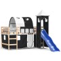 Kinder-Hochbett mit schwarz-weißem Kiefernholzturm 80x200 cm von , Betten und Lattenroste - Ref: Foro24-3207090, Preis: 294,6...
