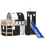 Kinder-Hochbett mit schwarz-weißem Kiefernholzturm 80x200 cm von , Betten und Lattenroste - Ref: Foro24-3207090, Preis: 306,7...