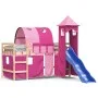 High bed for children with pink pine wood tower 80x200 cm by , Beds and slatted bases - Ref: Foro24-3207092, Price: 299,15 €,...