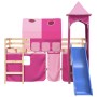 Hochbett für Kinder mit Turm aus rosa Kiefernholz 80x200 cm von , Betten und Lattenroste - Ref: Foro24-3207092, Preis: 299,05...