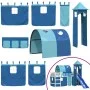 Cama alta para niños con torre madera pino azul 90x200 cm de , Camas y somieres - Ref: Foro24-3207103, Precio: 357,16 €, Desc...