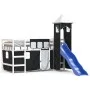 Cama alta niños con torre madera pino blanco negro 90x190 cm de , Camas y somieres - Ref: Foro24-3207084, Precio: 339,80 €, D...