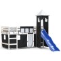 Children's loft bed with black white pine wood tower 90x190 cm by , Beds and slatted bases - Ref: Foro24-3207084, Price: 344,...