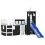 Cama alta niños con torre madera pino blanco negro 90x190 cm de , Camas y somieres - Ref: Foro24-3207084, Precio: 339,80 €, D...