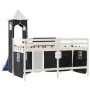 Cama alta niños con torre madera pino blanco negro 90x190 cm de , Camas y somieres - Ref: Foro24-3207084, Precio: 339,80 €, D...