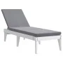 Lounger with white PP cushion 186x60x29 cm by , Loungers - Ref: Foro24-364222, Price: 124,00 €, Discount: %