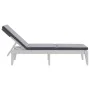 Lounger with white PP cushion 186x60x29 cm by , Loungers - Ref: Foro24-364222, Price: 124,00 €, Discount: %