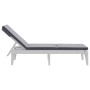 Tumbona con cojín PP blanco 186x60x29 cm de , Tumbonas - Ref: Foro24-364222, Precio: 146,83 €, Descuento: %