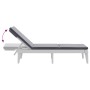 Tumbona con cojín PP blanco 186x60x29 cm de , Tumbonas - Ref: Foro24-364222, Precio: 146,83 €, Descuento: %