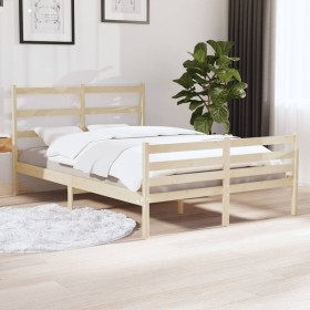 Bettgestell aus massivem Kiefernholz, 140 x 190 cm von , Betten und Lattenroste - Ref: Foro24-3103693, Preis: 125,86 €, Rabat...