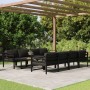Set muebles de jardín 9 pzas y cojines aluminio gris antracita