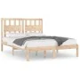Solid pine wood bed frame 135x190 cm by , Beds and slatted bases - Ref: Foro24-3103908, Price: 135,08 €, Discount: %