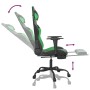 Silla gaming con reposapiés cuero sintético negro verde en Sillas gaming | Comprar online en Foro24