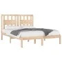 Solid pine wood bed frame 135x190 cm by , Beds and slatted bases - Ref: Foro24-3103908, Price: 135,08 €, Discount: %
