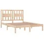 Solid pine wood bed frame 135x190 cm by , Beds and slatted bases - Ref: Foro24-3103908, Price: 135,08 €, Discount: %