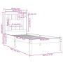 Solid wood bed frame 90x190 cm by , Beds and slatted bases - Ref: Foro24-3104028, Price: 84,23 €, Discount: %