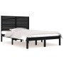 Black solid wood double bed frame 135x190 cm by , Beds and slatted bases - Ref: Foro24-3104587, Price: 186,30 €, Discount: %
