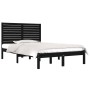 Black solid wood double bed frame 135x190 cm by , Beds and slatted bases - Ref: Foro24-3104587, Price: 186,30 €, Discount: %