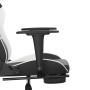 Silla gaming con reposapiés cuero sintético negro blanco en Sillas gaming | Comprar online en Foro24