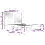 Black solid wood double bed frame 135x190 cm by , Beds and slatted bases - Ref: Foro24-3104587, Price: 186,30 €, Discount: %
