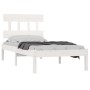 Weißer Einzelbettrahmen aus Massivholz, 90 x 190 cm von , Betten und Lattenroste - Ref: Foro24-3104704, Preis: 84,68 €, Rabat...
