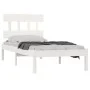 White solid wood single bed frame 90x190 cm by , Beds and slatted bases - Ref: Foro24-3104704, Price: 83,61 €, Discount: %