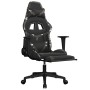 Silla gaming con reposapiés cuero sintético negro camuflaje en Sillas gaming | Comprar online en Foro24