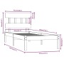 Weißer Einzelbettrahmen aus Massivholz, 90 x 190 cm von , Betten und Lattenroste - Ref: Foro24-3104704, Preis: 84,68 €, Rabat...