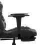 Silla gaming con reposapiés cuero sintético negro camuflaje en Sillas gaming | Comprar online en Foro24