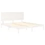 White solid wood bed frame King Size 150x200 cm by , Beds and slatted bases - Ref: Foro24-3104809, Price: 146,51 €, Discount: %
