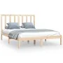 Solid pine wood bed frame 140x200 cm by , Beds and slatted bases - Ref: Foro24-3105160, Price: 107,77 €, Discount: %