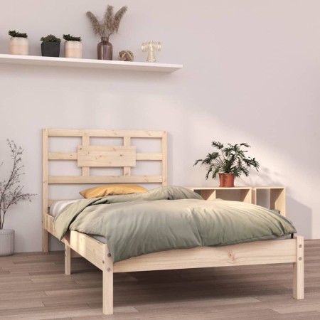 Solid wood bed frame 90x190 cm by , Beds and slatted bases - Ref: Foro24-3105630, Price: 84,78 €, Discount: %