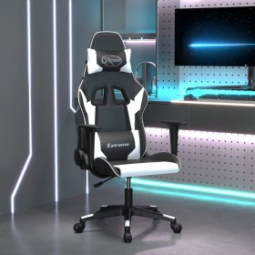 Silla gaming cuero sintético negro y blanco en Sillas gaming | Comprar online en Foro24