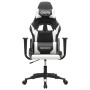 Silla gaming cuero sintético negro y blanco en Sillas gaming | Comprar online en Foro24