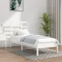 White solid wood single bed frame 90x190 cm by , Beds and slatted bases - Ref: Foro24-3105761, Price: 88,77 €, Discount: %