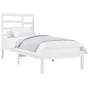 White solid wood single bed frame 90x190 cm by , Beds and slatted bases - Ref: Foro24-3105761, Price: 88,77 €, Discount: %