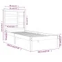 White solid wood single bed frame 90x190 cm by , Beds and slatted bases - Ref: Foro24-3105761, Price: 88,77 €, Discount: %