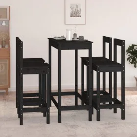 5-piece bar set solid black pine wood by , Furniture sets for kitchens and dining rooms - Ref: Foro24-3124706, Price: 297,62 ...