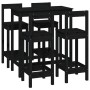 5-teiliges Bar-Set aus massivem schwarzem Kiefernholz von , Möbelsets für Küchen und Esszimmer - Ref: Foro24-3124706, Preis: ...